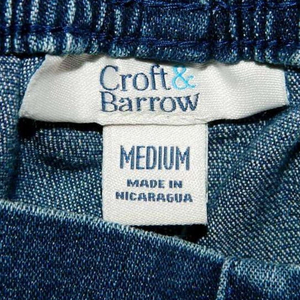 Croft & Barrow Womens Pull On Capris Skimmer Blue Denim Pants Size Medium - Picture 9 of 11